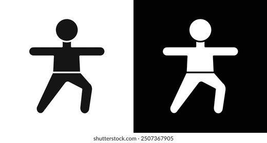 Fitness exercise icon flat line symbol set.