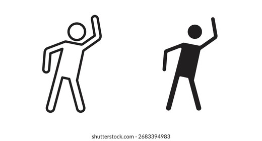 Fitness exercise icon flat and stroke style pack on white background. Vector illustrations
