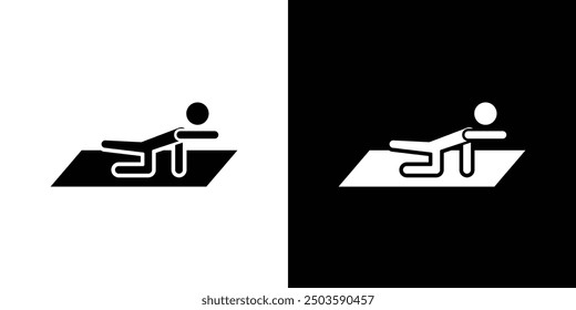 Fitness exercise icon Flat vector set outline