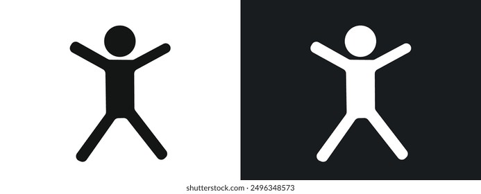 Fitness exercise icon linear graphics set vector in black