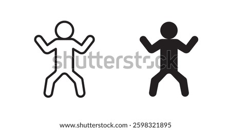 Fitness exercise icon outlined icon vector collection.