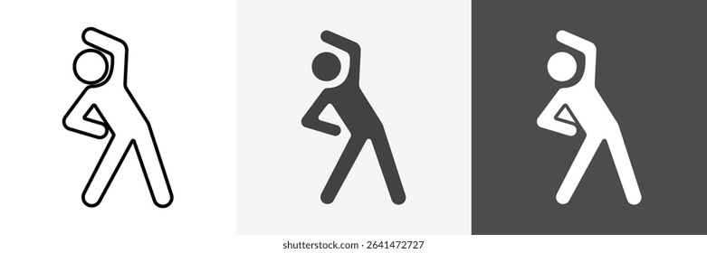 Fitness exercise icon set vector art