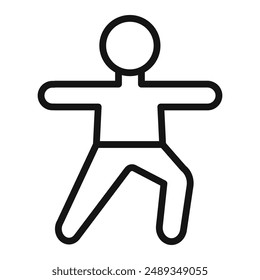 Fitness exercise icon Vector symbol or sign set collection in black and white outline
