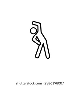 fitness exercise icon, workout in the gym or at home, sport body pose, flexible fit person, athlete thin line symbol on white background - editable stroke vector