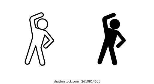 Fitness exercise icons. thin line vector icons