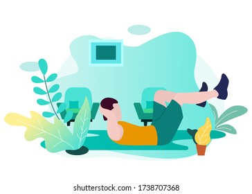 Fitness and Exercise - Illustration - Editable Vector Graphic
