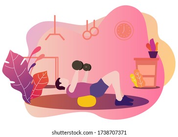 Fitness and Exercise - Illustration - Editable Vector Graphic