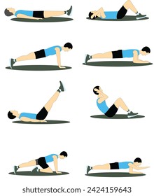 Fitness exercise illustration vector images .Men fitness vector.