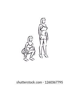 Fitness exercise jump squats work out illustration