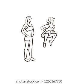 Fitness exercise jumps work out illustration