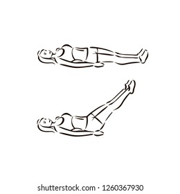 Fitness exercise leg raises work out illustration