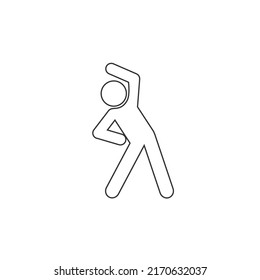 Fitness exercise line icon, workout in the gym or at home, sport body pose, flexible fit person, athlete thin line symbol on white background - editable stroke vector