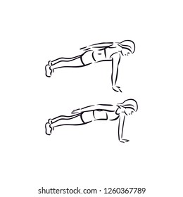 Fitness exercise thigh taps work out illustration