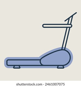 Dispositivo de caminadora de ejercicio de fitness para caminar y correr icono de Vector. Símbolo gráfico para el Sitio web de la aptitud y de la pérdida de peso y diseño de los App, logotipo, App, UI