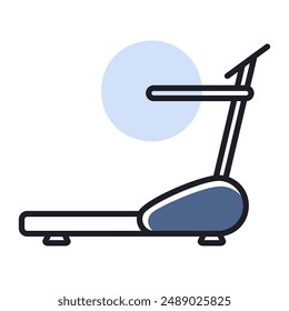 Fitness exercise treadmill device for walking and running vector icon. Graph symbol for fitness and weight loss web site and apps design, logo, app, UI
