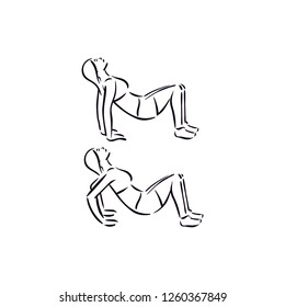 Fitness exercise tricep dips work out illustration