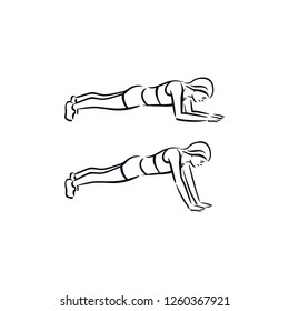 Fitness exercise Triceps Extensions work out illustration