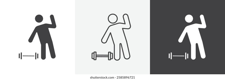 Fitness exercise vector icons collection graphic designs for ui designs