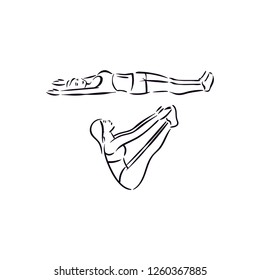 Fitness exercise v-ups work out illustration