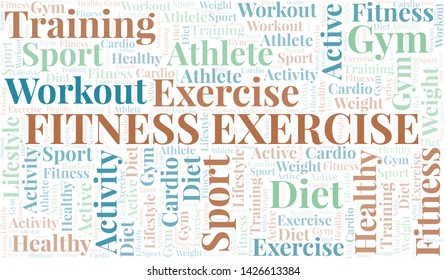 Fitness Exercise Word Cloud Wordcloud Made Stock Vector (Royalty Free ...