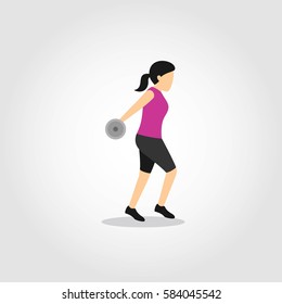 Fitness exercises character design. Vector Illustration.