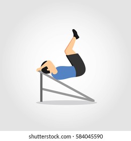 Fitness exercises character design. Vector Illustration.