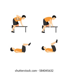 Fitness exercises character design. Vector Illustration.