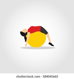 Fitness exercises character design. Vector Illustration.
