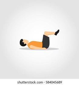 Fitness exercises character design. Vector Illustration.