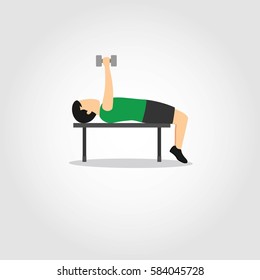 Fitness exercises character design. Vector Illustration.