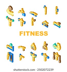 fitness exercises leg workout icons set vector. sport training, healthy young, person body, fit woman, athlete active, health fitness exercises leg workout isometric sign illustrations