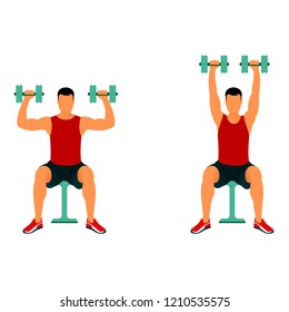 Fitness exercises for strong and beautiful body. Fitness, Aerobic and workout exercise in gym. Vector set of gym icons in line style isolated on white background. People in gym. Gym equipment.