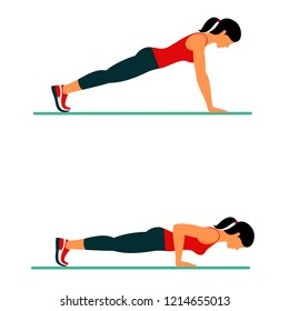 Fitness exercises for strong and beautiful body. Fitness, Aerobic and workout exercise in gym. Vector set of gym icons in line style isolated on white background. People in gym. Gym equipment.