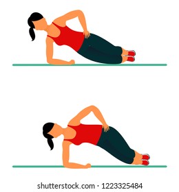 Woman Doing Workout Exercise Foam Rolling Stock Vector (Royalty Free ...