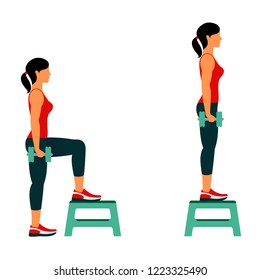 Fitness exercises for strong and beautiful body. Fitness, Aerobic and workout exercise in gym. Vector set of gym icons in line style isolated on white background. People in gym. Gym equipment.