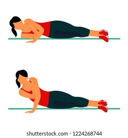 Fitness exercises for strong and beautiful body. Fitness, Aerobic and workout exercise in gym. Vector set of gym icons in line style isolated on white background. People in gym. Gym equipment.