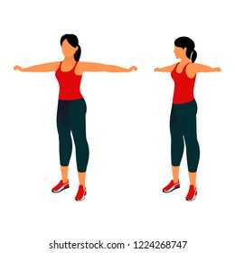 Fitness exercises for strong and beautiful body. Fitness, Aerobic and workout exercise in gym. Vector set of gym icons in line style isolated on white background. People in gym. Gym equipment.