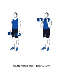 Fitness exercises for strong and beautiful hands. Fitness, Aerobic and workout exercise in gym. Vector set of gym icons in line style isolated on white background. People in gym. Gym equipment.