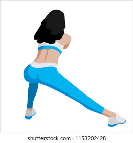 Fitness exercises. Vector illustration