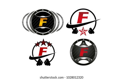 Fitness F Vector Template Set