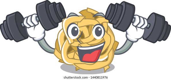 Fitness fettucine isolated with in the mascot