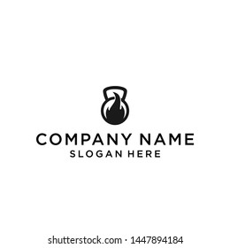 fitness fire logo design vector illustration template