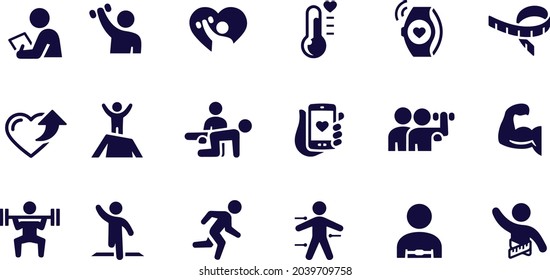 Fitness fit body Icons vector design 