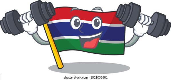 Fitness flag gambia isolated in the character