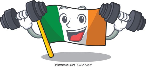 Fitness flag ireland isolated with the cartoon