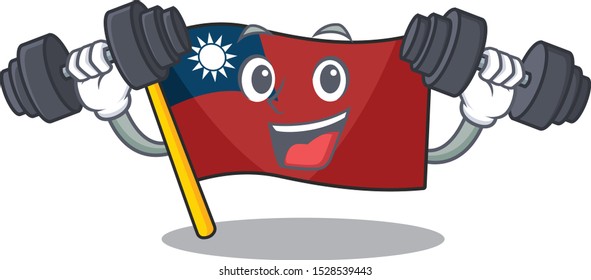 Fitness flag taiwan character shape with mascot