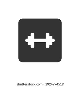 Fitness flat icon with barbell vector illustration