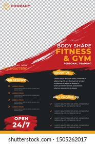 Fitness flyer brochure business creative design concept. Template covers modern layout, poster, magazine, pamphlet. For the advertising business club dance, running event,  sport promotion, gym, fitne