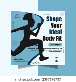 fitness flyer or gym poster template design