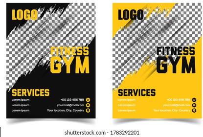 Fitness Flyer ,Poster Cover Template, GYM Flyer with grunge shapes. Vector corporate modern business summit professional flyer brochure template design,Corporate Business Flyer, real state, e-commerce